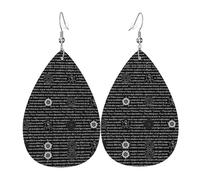 Supernatural Inspiration Print Leather Earring for Women - Lightweight Dangle Earrings, Fashion Statement Costume Jewelry