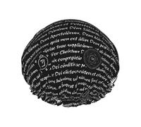 Supernatural Inspiration Print Shower Cap - Reusable, Double Layer, Hotel Travel Essentials, Salon Shower Hat Accessories L