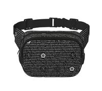 Supernatural Inspiration Print Unisex Square Double Layer Waist Bag Crossbody Fanny Pack Travel Workout Accessory, Black, One Size