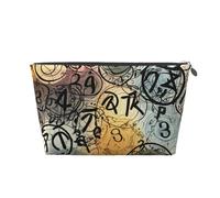 Supernatural Inspiration Printed Toiletry Bag for Women Girl Portable Travel Cosmetic Bag Leather Makeup Pouch Organizer with Silver Zipper