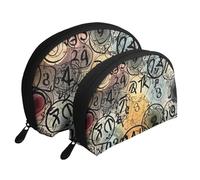 Supernatural Inspiration Printing Shell Makeup Bag Set 2-Piece Cosmetic Bags Portable Travel Makeup Storage Bag for Women Girls