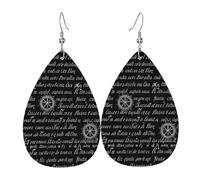 Supernatural Inspiration Teardrop shaped leather earrings, set of 2, 925 silver plated ear hooks, non-rusting, with ear plugs, suitable for parties, Valentine's Day