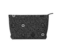 Supernatural Inspiration Zipper Closure Corduroy Makeup Bag Multifunctional Organizer 22x7x17cm for Travel Camping Vacation Fitness