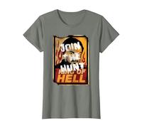 Supernatural Join The Hunt King of Hell T-Shirt, Women, Olive Heather, Medium