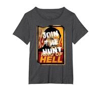 Supernatural Join The Hunt King of Hell T-Shirt, Women's Plus, Dark Heather Grey, 1X