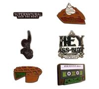 Supernatural Mystery Enamel Pin Blind Box Series, Join the Hunt Logo, Hey Ass-Butt, Cherry Pie, Cherry Pie Slice, Tulpa Tibetan Spirit Sigil, or Winchester Bros Mix Tape