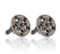 Supernatural Pentagram Pentacle Vintage Five-Pointed Star Cufflinks for Men Personality Rune Cuff Links