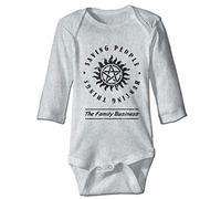 Supernatural Saving People Hunting Things Baby Tiny Rompers Long Sleeve Jumpsuit Gray