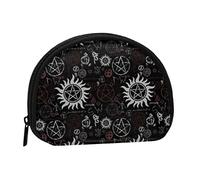 Supernatural Symbols Black Coin Purse Shell Mini Pouch Wallet Change Bag for Women Girls Kids