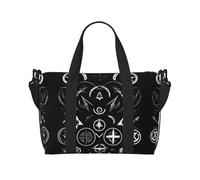 Supernatural Symbols Black Duffel Bags for Traveling - Versatile Personal Item Travel Bags and Gym Bags for Men and Women