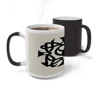 Supernatural Symbols Black Mug Heat Sensitive Color Changing Cups 11 Oz Novelty Ceramic Discoloration Mugs Funny Morphing Mugs Creative Magic Mug Modern Coffee Cup for Men Women