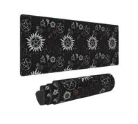 Supernatural Symbols Black Multipurpose Desk Pad - 12x31.5in Mouse Pad, Writing Pad and Office Mat - Essential Computer Accessories for Office Workers, Gamers and Home Owners