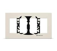 Supernatural Symbols Black Outlet Cover,4-Gang Wall Plate Hidden Screw Face Plate,Thermoplastic Faceplate Cover Decorator Receptacle Outlet Light Switch Cover Size 8.3"x 4.7"for House