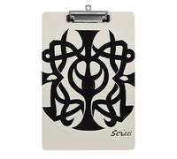 Supernatural Symbols Black Print Clipboard, A4 Acrylic Clipboard with Hanging Hole, Ultra-Light Clip Board - Holds 100 Sheets, Shatterproof Document Holder for Office, 12.5" X 8.5"