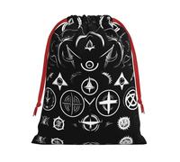 Supernatural Symbols Black Print Drawstring Gift Bag,Party Gift Bags,Reusable Christmas Drawstring Wrapping Bags