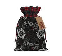 Supernatural Symbols Black Print Festive Drawstring Gift Eco-Friendly Bags Reusable Pouches Birthday Wedding Party