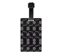 Supernatural Symbols Black Print Luggage Tags with Full Back Privacy Cover - Bright Suitcase Identifier for Travel, Cruise & More