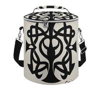 Supernatural Symbols Black Print Lunch Bag, 15L Portable Leakproof Picnic Basket with Shoulder Strap, Insulated Picnic Cooler Bag for Camping, Beach, Hiking & Groceries