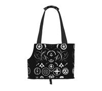 Supernatural Symbols Black Print Pet Tote Bag,Portable Small Dogs Pet Tote Bag For Subway, Walking, Hiking