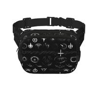 Supernatural Symbols Black print print Fanny Pack Purse with Adjustable Strap Square Double Layer Waist Bag Belt Unisex Everywhere