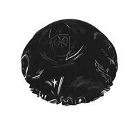 Supernatural Symbols Black print Print Shower Cap, Shower Cap for Women Reusable, Waterproof Bath Cap,Quick Drying Bath Hair Cap