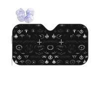 Supernatural Symbols Black Print Printing Car Windshield Sunshade-Thicken Bubble Block Heat and Sun UV Rays,Front Windshield,Sun Visor