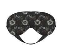Supernatural Symbols Black Print Silk Like Sleep Eye Mask Comfortable Blindfold Adjustable Soft Eye mask for Sleep
