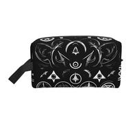 Supernatural Symbols Black Print Storage Bag，Zippered Storage Bags Travel Accessories Essential Toiletries Purse Pouch