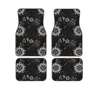 Supernatural Symbols Black Print Vehicle Foot Mat Set 4 Pieces Floor Mats Waterproof Anti-Slip Cars Trucks SUV Vans