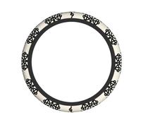 Supernatural Symbols Black Printed Steering Wheel Cover Elastic Stretch Car Wheel Wrap Breathable Non-Slip Steering Wheel Protector for Car Truck SUV