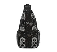 Supernatural Symbols Black Printing Sling Bag For Men Crossbody Backpack Shoulder Chest Bag Daypack Travel Casual Hiking Outdoor