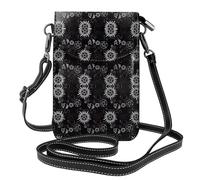 Supernatural Symbols Black Roomy Cell Phone Purse Wallet - Versatile Canvas Small Crossbody Purse Bags with Adjustable Leather Strap, Black, One Size
