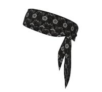 Supernatural Symbols Black Sports Headband Double-Sided Head Wrap Breathable Sweat Wicking For Running Tennis Cycling