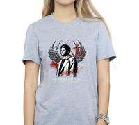 Supernatural Women's Join The Hunt Wings Boyfriend T-Shirt in Grey | Size: Small Supernatural Grey S