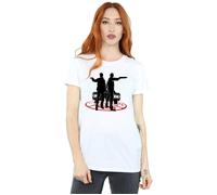 Supernatural Women's Sam & Dean Silhouette Cotton Boyfriend T-Shirt in White | Size: Medium Supernatural White M
