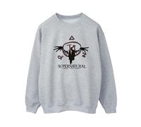 Supernatural Women's Wings Logo Sweatshirt in Grey | Size: Small Supernatural Grey S