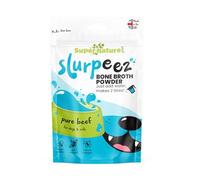 Supernature Slurpeez Beef Bone Broth Powder 60g | 100% Pure Single Protein Beef, Food Topper for for Dogs & Cats, Enrichment, Collagen, Joint & Gut Health, Picky Eaters | Manufactured in the UK