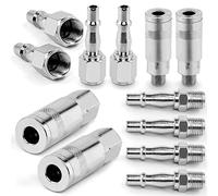 Supernic 12PCS Air Line Connectors 1/4" BSP Air Line Hose Compressor Fitting Male and Female Thread Quick Release for Compressor Tools