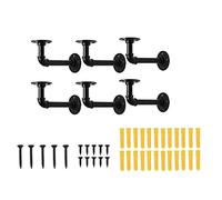 Supernic 6Pcs Pipe Shelf Brackets Industrial Iron Rustic Wall Floating Shelves Supports for Kitchen Bedroom Bathroom Bedroom Bar Office