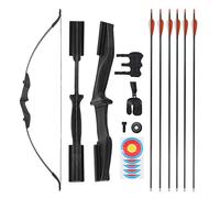 Supernic Archery 40LBS Recurve Bows Archery Set Survival Longbow for Recurve Bow Target Practice Outdoor Hunting Archery Carbon Arrows and Armguard and Finger Tab