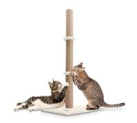 Supernic Cats Scratching Post Tall 89cm Cat Tree Cat Pet Vertical Climbing Resting Activity Tower with Soft Plush Carpet Covered Heavy Base and Sisal Pole for Kittens and Adult Cats (Beige)