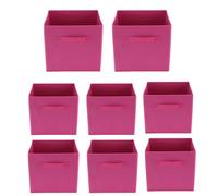 Supernic Cube Storage Boxes 27x27x28cm Foldable Organiser Basket Containers Fabric with Handles Collapsible Storage Box Clothes Basket Containers for Home Office Nursery Organisation (Rose red)