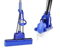 Supernic Sponge Mop with Super Absorbent Sponge Heads Floor Cleaner with Telescopic Handle Self-Wringing Wood Floor Mop for Hardwood Laminated Floors Bedroom Kitchen Bathroom, Multi