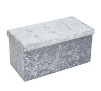 Supernic Velvet Ottoman Large 2 Seat Foldable Double Bed Storage Box Foot Stool Furniture Foot Stool Seat for Living Room Bedroom 76 * 38 * 38cm