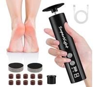 SUPERNIGHT Electric Foot Callus Remover, 2 in 1 Electric Foot Nail File Cordless, Rechargeable Foot File Pedicure Tools for Feet/Hand Dead Skin with Digital Display, 9 Speed Adjustable (Black)
