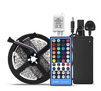 SUPERNIGHT RGBW LED Strips 12v LED Strip Light [Non-Waterproof] Flexible 16.4ft 5M 300LEDs 5050 SMD led Kit, 40 Keys RGBW Controller + DC12V 5A Power Supply Adapter Switching