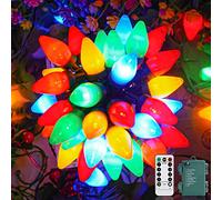 Supernoor C7 Christmas Lights 50LED Battery Operated Christmas Lights 24Ft Battery Powered Christmas Lights Indoor Outdoor Battery Lights Patio Garden Party Wedding Christmas Decorations Multicolor