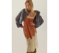 Supernova Cropped Faux Fur Jacket at Free People in Stormy Slate Combo, Size: Small - female
