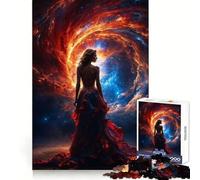 Supernova Enigmatic Woman Jigsaws 1000 Pieces for Adults Brain Challenge Toy Peaceful Time Clear Cut Art Collectible (38x52cm)