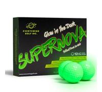 Supernova Glow Golf Balls - 12-Pack Rechargeable by UV Flashlight for Night Play, Perfect for Night Golf and Dusk Rounds & Bright, Lasting Glow